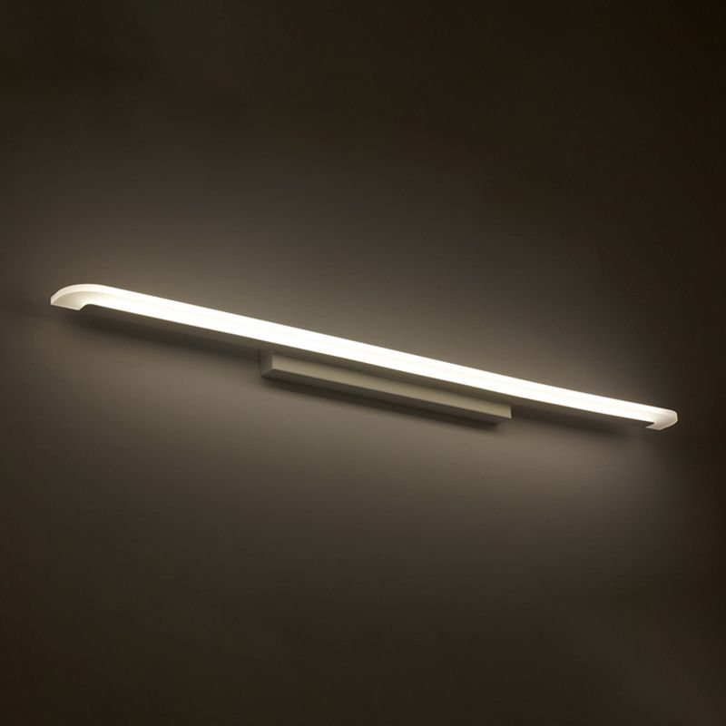 1 Light Linear Vanity Lighting Fixtures Modern Style Metal LED Mirror Lights in White