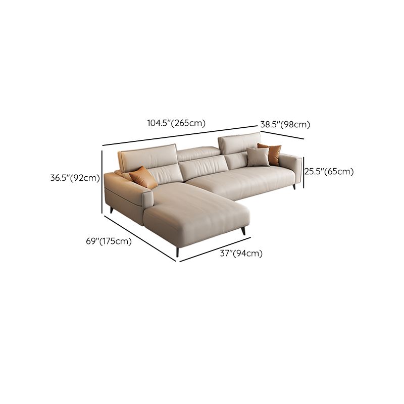 Contemporary Sectional Sofa Cushion Back Faux Leather Sectionals
