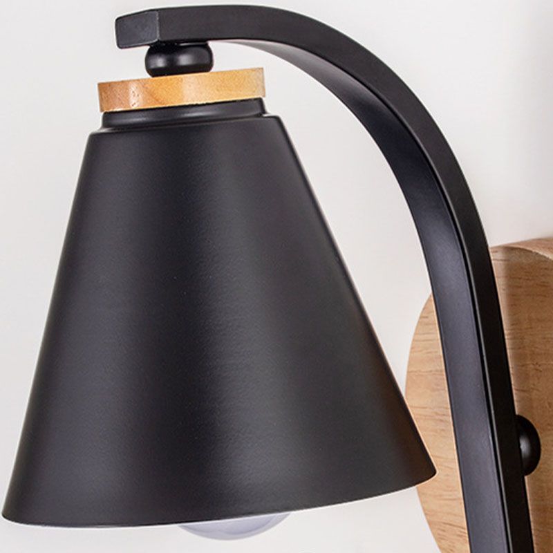 Lampada a parete conica Nordica Metal 1 testa da letto per bambini Montaggio montato sulla lettura con arredamento giocattolo