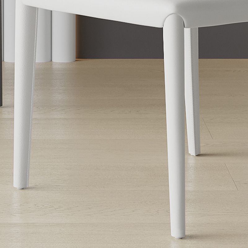 Low Back Armless Dining Chairs Modern Faux Leather Side Chair