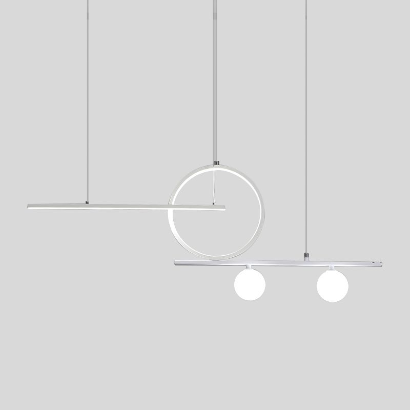 Illuminazione isola lineare lampada sospesa in metallo nordico nero/nero/oro con vetro smerigliato per sala da pranzo