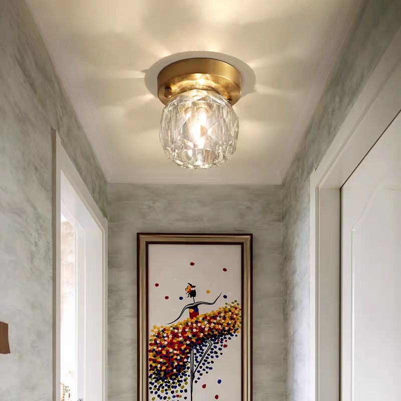 Modern Globe Flush Mount Ceiling Light Fixtures Glass 1 Light Flush Light