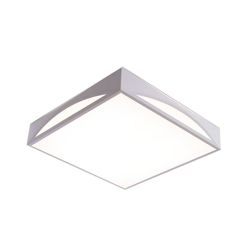 Lámpara de techo LED metálica minimalista de 18,5"/22,5" W con luz blanca/cálida, caja cuadrada blanca/negra, montaje empotrado