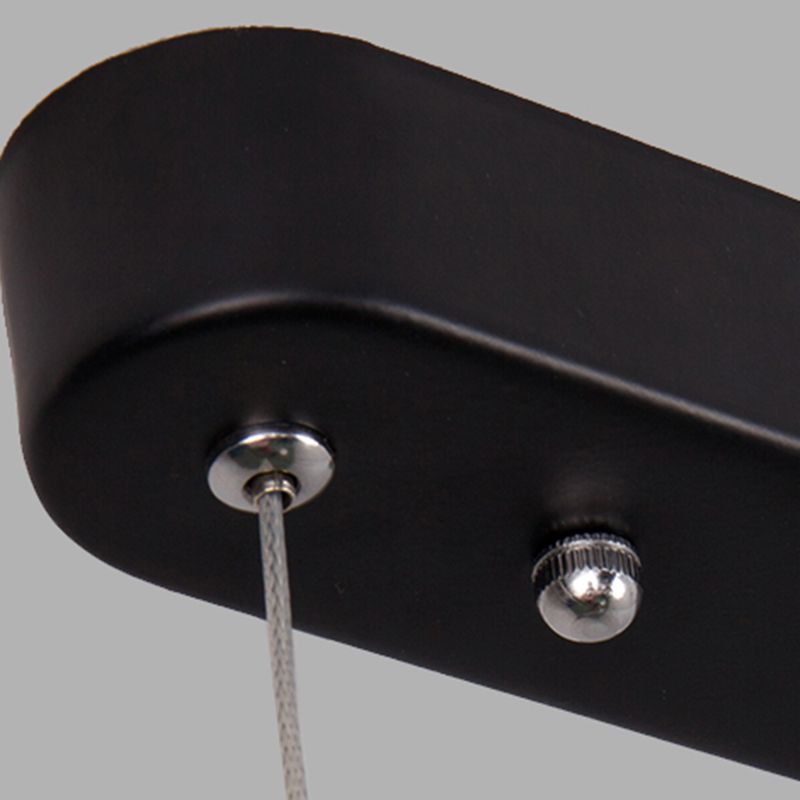 1 Light Linear Island Light Fixture Modernism Metal Island Pendant Lights in Black