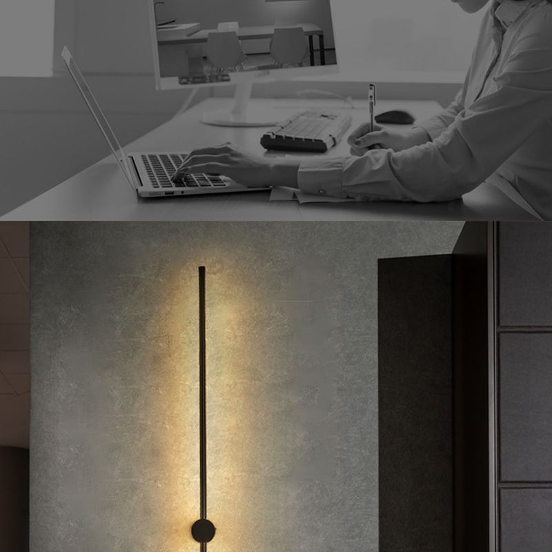 Linearer Schatten Metall Wandleuchte moderner Stil Multi -Leuchten Wandmontage Licht in Schwarz