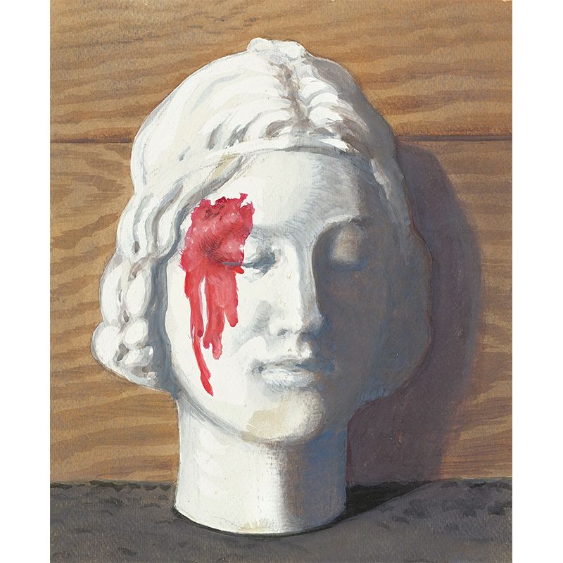 Red-White Bleeding Stone Murals Wallpaper Moisture Resistant Wall Decor for Living Room