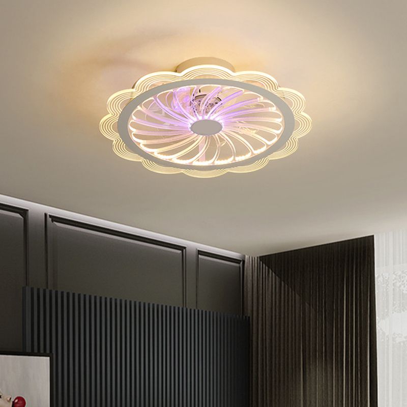 LED CHAMBRE ARRIBLE PROSIBLE LETUIRE CONtemporaine Clear Semi Flush Mount Fixture avec une teinte en acrylique de fleurs, 20 "de largeur