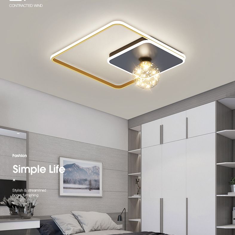 Modern Minimalist Style Geometric Flush Mount Ceiling Light Fixture Metal Flushmount Ceiling Lamp