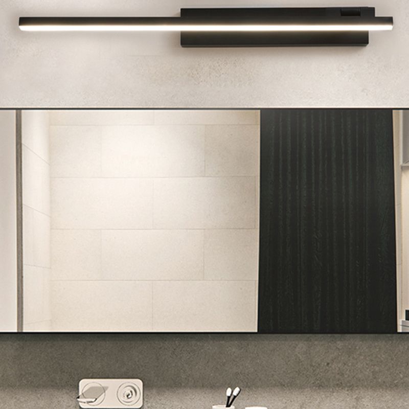 Metal Linear Mirror Light Fixture Minimalist Style LED Wall Mount Light Fixture