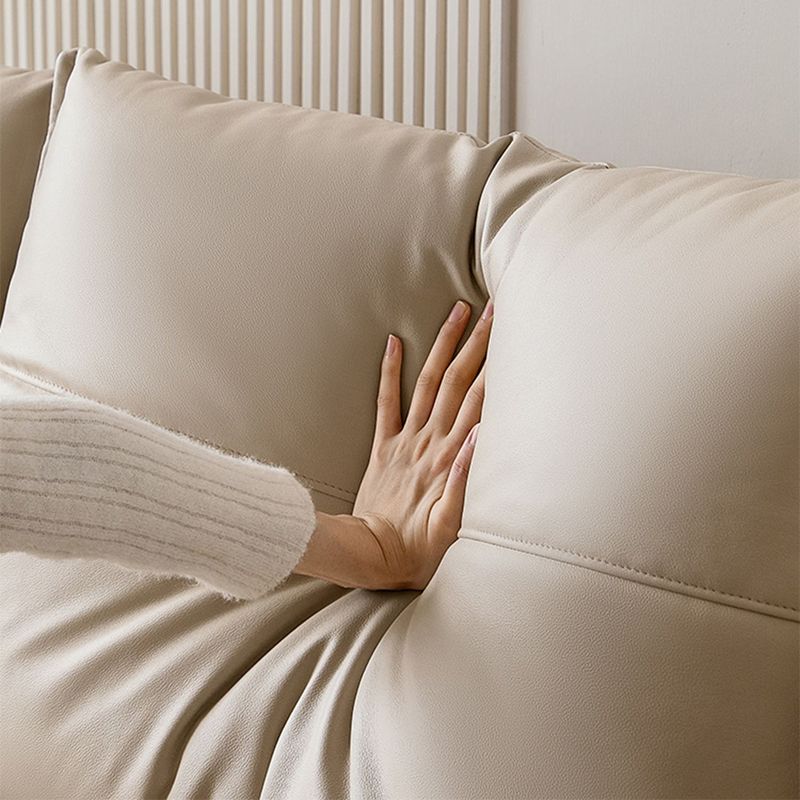 No Distressing Solid Color Scratch Resistant Leather Sofa for Living Room