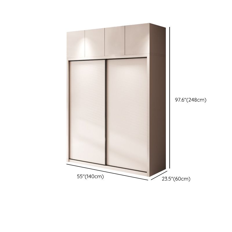 Bedroom Wooden Storage Cabinet Modern Style Armoire with Garment Rod