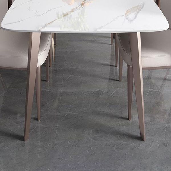 Contemporary Style 1/2/5/7 Pieces Dining Chairs Set Stone Rectangle Furniture in White