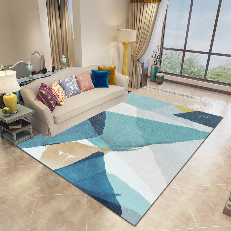 Pink Color Piece Rug Polyester Graphic Indoor Rug Stain Resistant Rug for Drawing Room