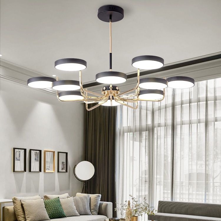 Modern Sputnik Chandelier Light Fixtures Acrylic LED Hanging Lamp for Living Room