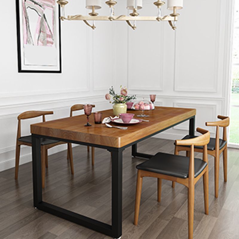 Rectangle Double Pedestal Dining Table Modern Wood Table for Home