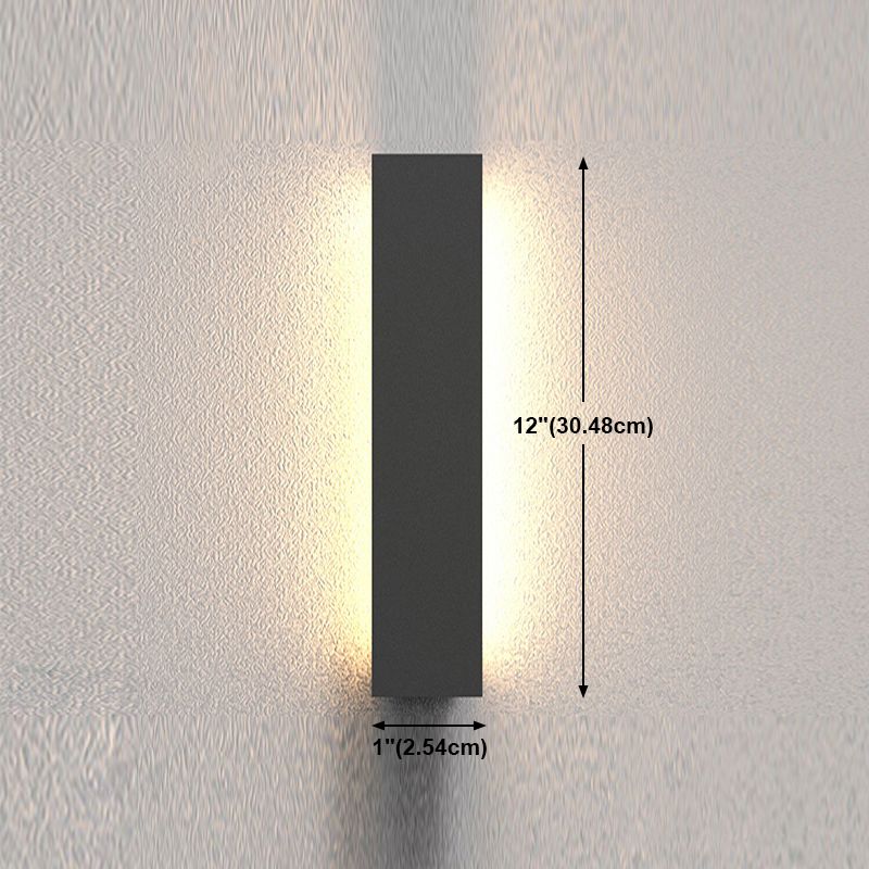Modern Aluminum Wall Light Black Straight Shape LED Wall Sconce for Outdoors