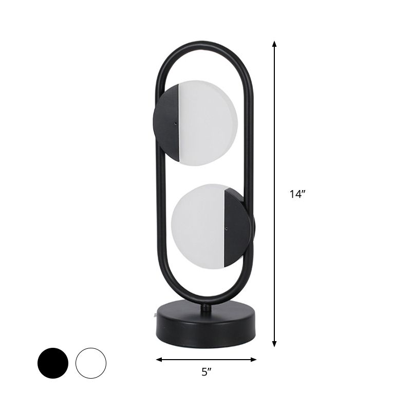 LED Circulair leesboek Licht Hedendaagse Acryl -nachttafellamp in wit/zwart, warm/wit licht