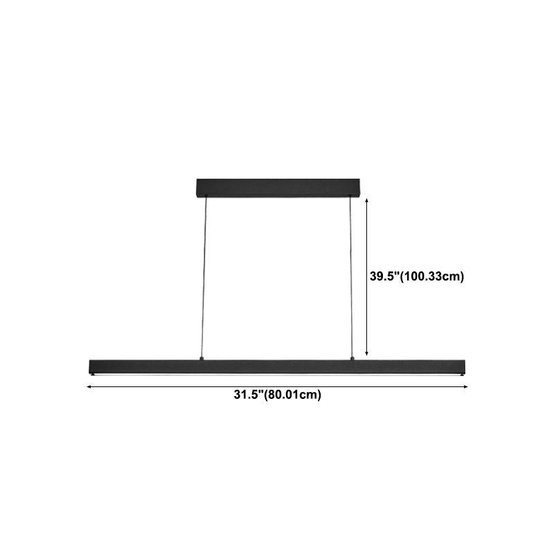Modern Linear Hanging Island Light LED Hanging Lighting Fixture for Sitting Room