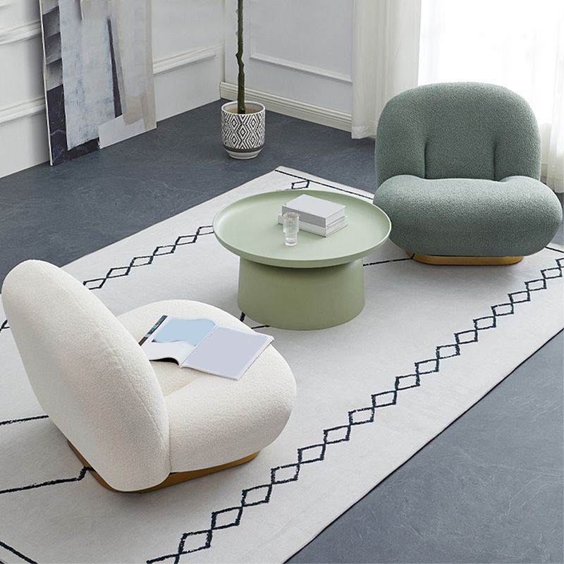 Wool Armless Chair 31.49" L x 27.55" W x 26.77" H Swivel Chair for Living Room