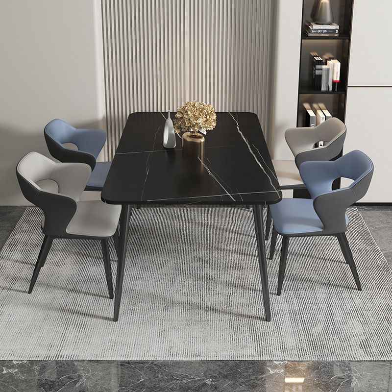 Minimalist Design Arm Open Back Side Chairs Faux Leather Side Chair