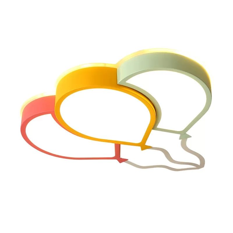 Deckenleuchte für Kinderzimmer, rosa-gelb-grüner Ballon-LED-Einbauleuchte mit Acrylschirm