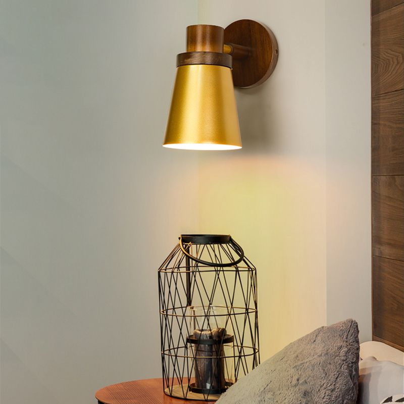Sitting Room One Head Wall Sconce Contemporary Log and White Glass Wall Mounted Light Fixture
