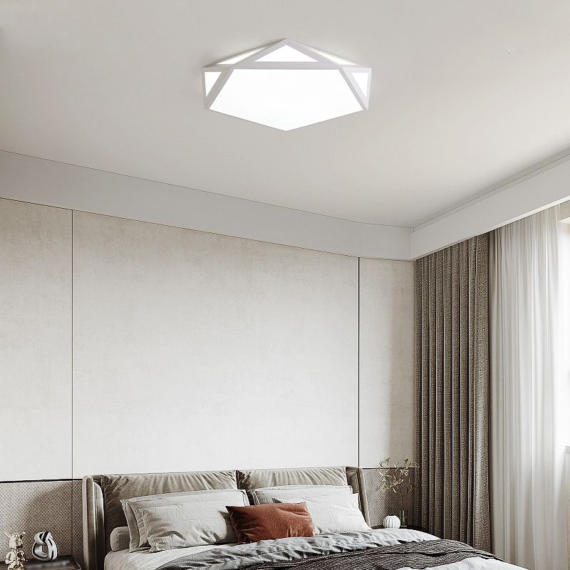 Metal Geometric Shade Flush Ceiling Light Modern Style 1 Light Flush Mount Fixture