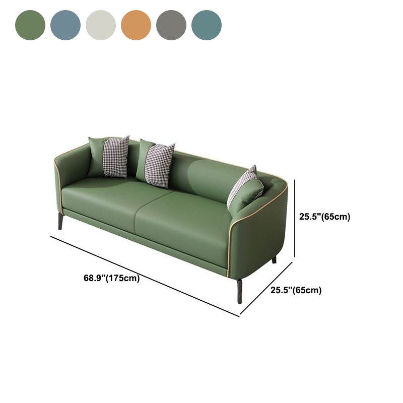 Modern 25.6 " H Faux Leather Tuxedo Arm Sofa for Living Room