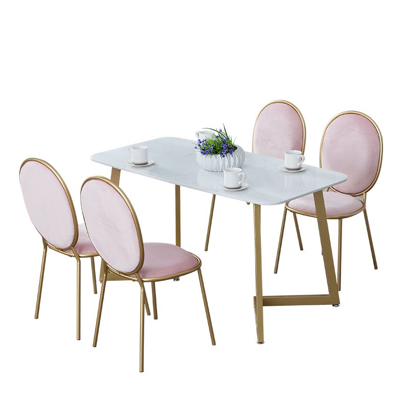 Glam 1/2/5 Pieces Dining Table and Chairs Rectangle Dining Table Set