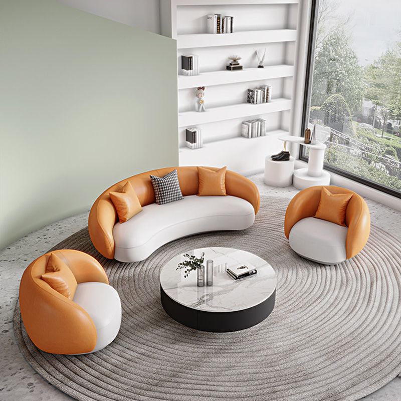 Contemporary Sloped Arm Sofa 28.34 Feet Tall Curved Sofa for Living Room