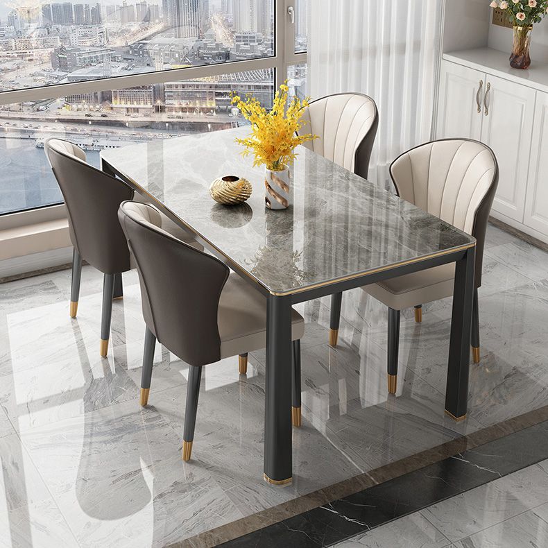 Oak Solid Wood Legs Dining Table Mid-Century Rectangle Dining Table