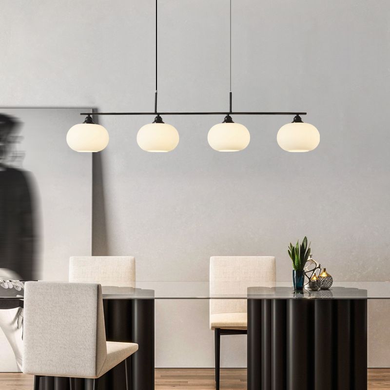 Modern Golden/Black Ceiling Light Metal/Glass Kitchen Island Lighting for Home
