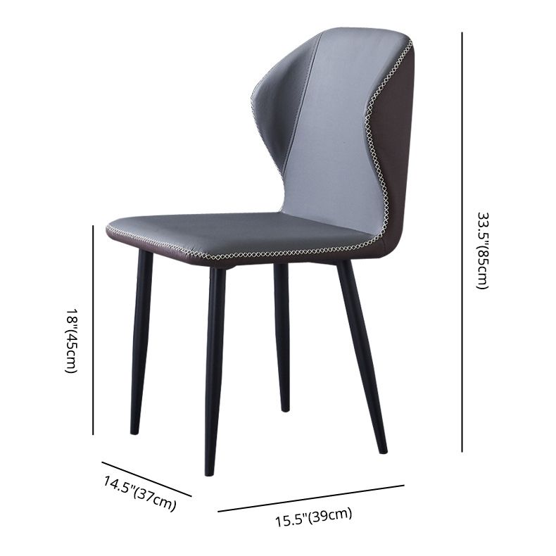 Contemporary Style Metal Chairs Wingback Side Kitchen Dining Room Chair