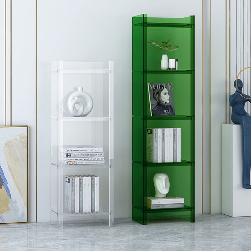 Acrylic Closed Back Standard Bookshelf Glam Vertical Bookshelf
