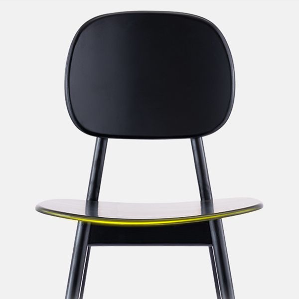Contemporary Kitchen Dining Chair Open Back Dining Side Chair with Wooden Legs