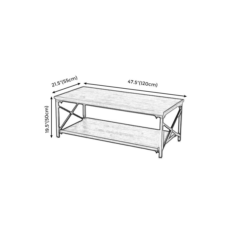 Rectangular Frame Cocktail Table Contemporary Coffee Table with Storage