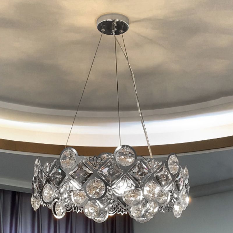 Contemporary Minimalism Chandelier Crystal Geometric Pendant Light for Dining Room