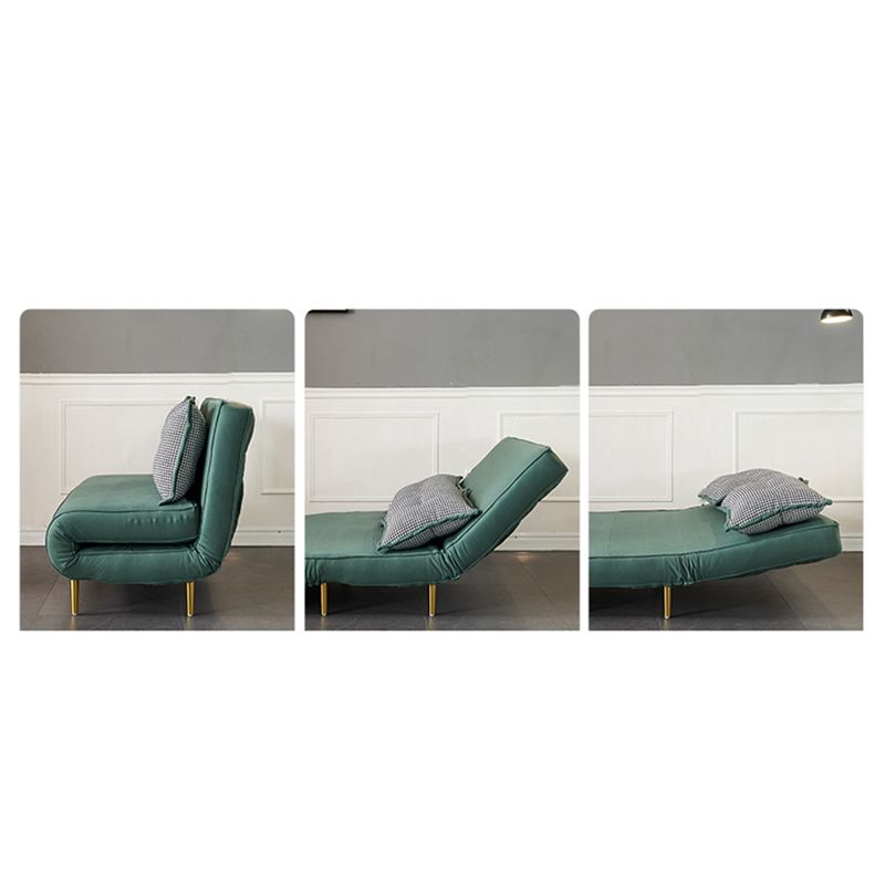 Green Faux leather Convertible Sofas 32.67" Wide Contemporary Foldable Sleeper Sofa