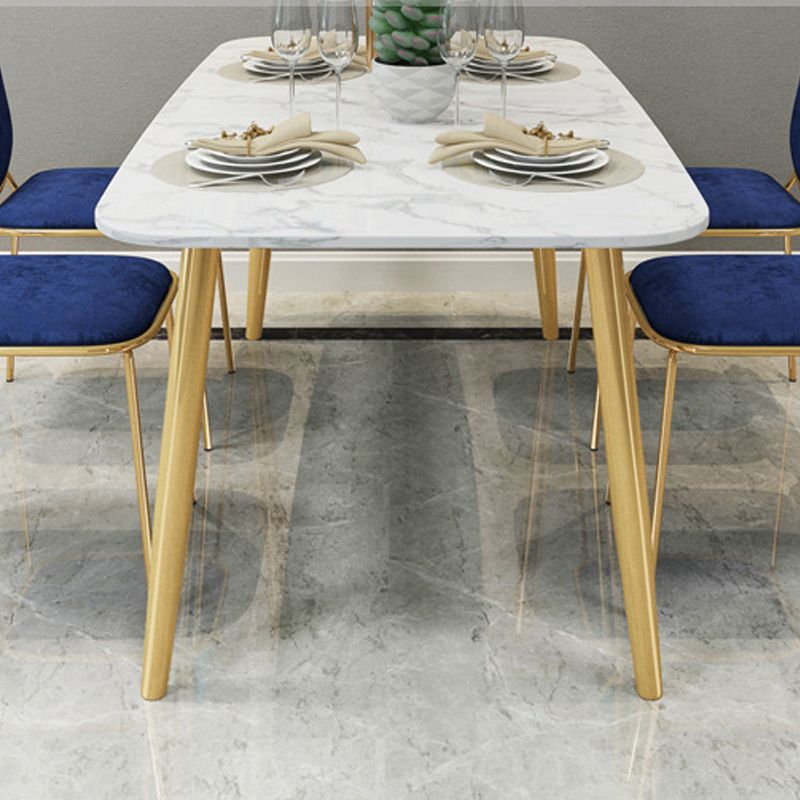 Modern Faux Marble Dining Table Metal Dining Table for Home Use