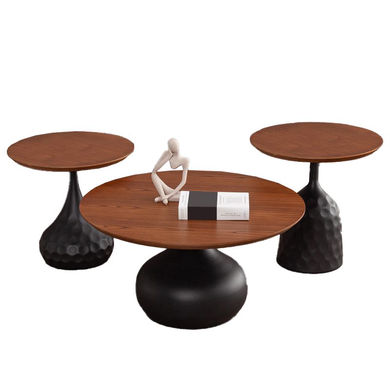 Pedestal Coffee Table Contemporary Solid Wood Coffee Cocktail Table