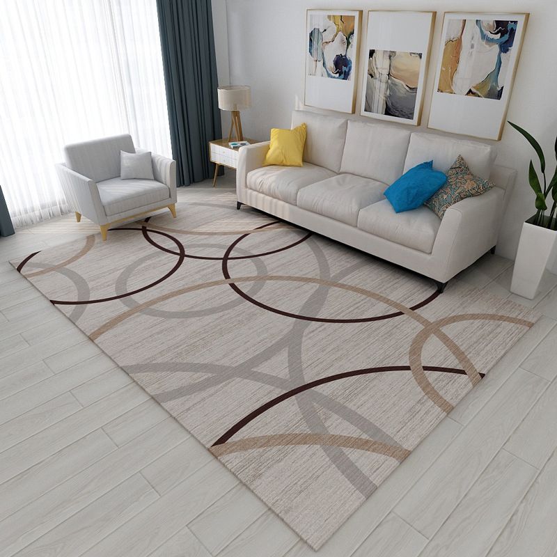 Novelty Modern Style Rug Multicolor Geometry Area Rug Stain Resistant Machine Washable Non-Slip Rug for Sitting Room