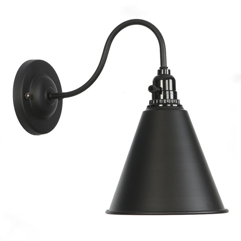 Geometric Wall Sconce Lighting Industrial Style Glass 1 Head Wall Mounted Light Fixture in Black