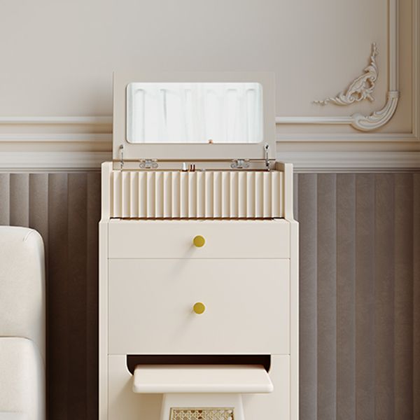 Contemporary Solid Wood Dressing Table Stool Set 2 Drawer Make-up Vanity