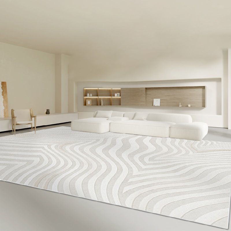 Modern Carpet Polyester Striped Area Carpet Stain Resistant Carpet for Drawing Room