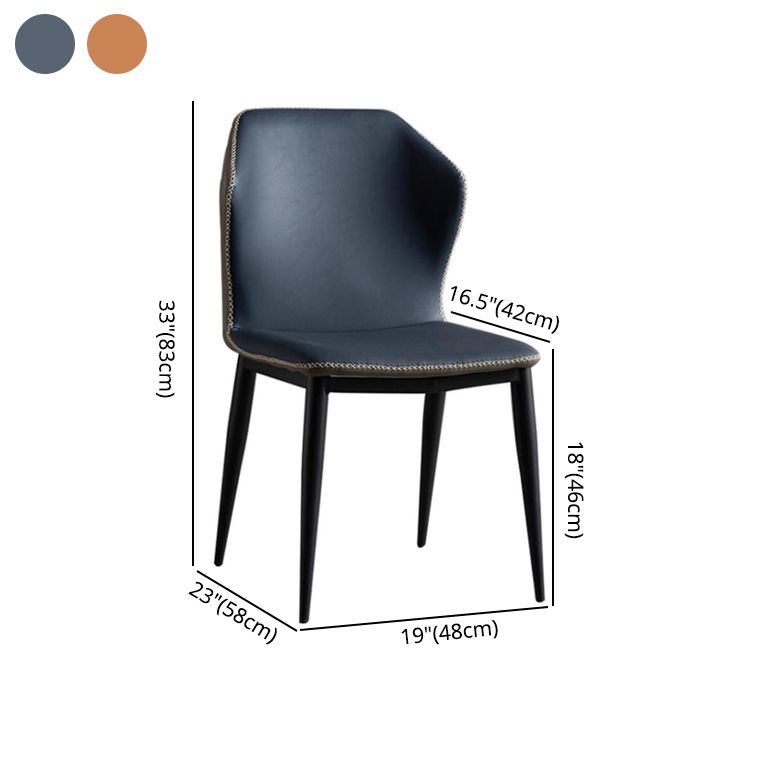 Silla lateral industrial casera Silla de comedor tapizada de metal con respaldo lateral