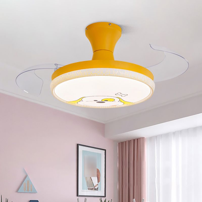 Kids Room LED LED Lampenfrequenzumbau Cartoon Halbflush-Licht mit unsichtbarer Klinge