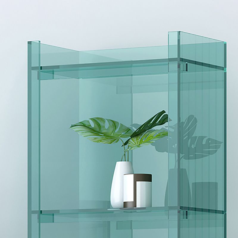 Acrylic Closed Back Standard Bookshelf Glam Vertical Bookshelf