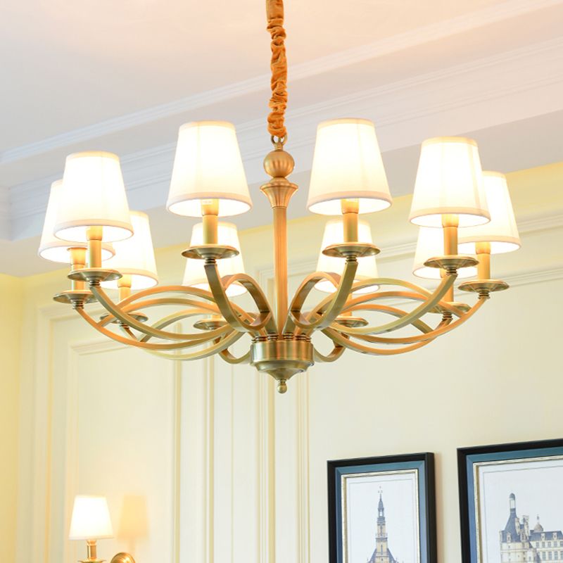 Plafond traditionnel pendentif en tissu de cône de lumière