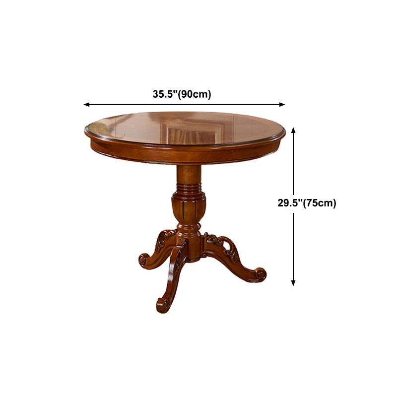 Mesa de comedor redonda victoriana de madera sólida Mesa de goma de madera superior para el hogar