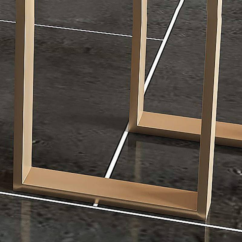 Rectangle Bar Table Contemporary Bar Dining Table with 4 Gold Legs